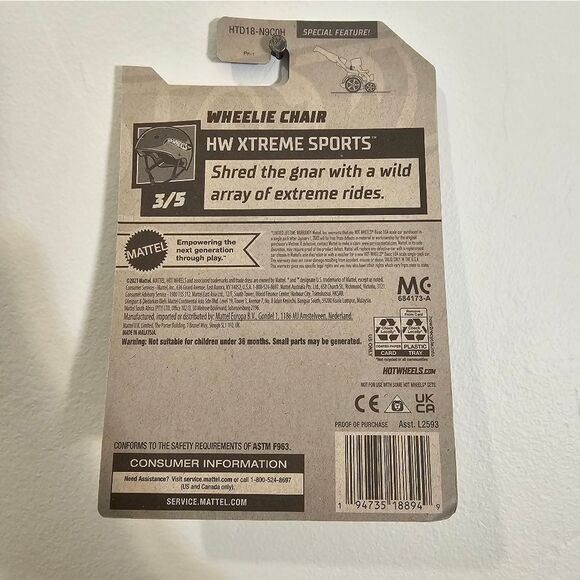 Hot Wheels Wheelie Chair HW Xtreme Sports Collection Aaron Wheelz Fothering - Picture 5 of 5